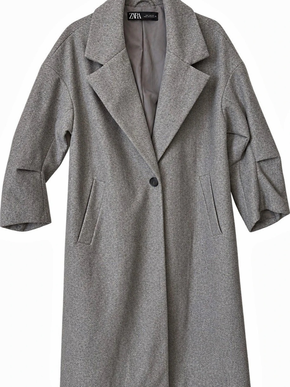 Zara Gray Long Coat Size Medium Like New